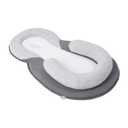 Babymoov SoCosy Baby Lounger for Newborn, Infant Support Cushion, Adjustable Leg Roll, Breathable Cotton, Grey