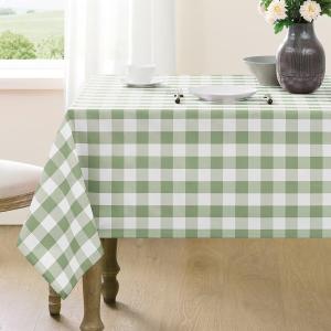 Checkered Tablecloth Rectangle Gingham Table Cloths Waterproof Wrinkle Free Buffalo Plaid Table Covers Washable for Dining, Parties & Outdoor Picnic(Sage Green,52"70")