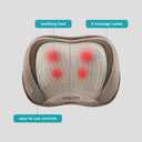 Homedics Shiatsu Back Massager with Heat, 3D Deep Tissue Massage Pillow for Neck & Shoulders, Electric Kneading Lumbar Massager Cushion for Upper & Lower Back Pain Relief, Portable Home Office Travel