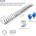 Bird Spikes 40 Inch Stainless Steel Bird Deterrent, Snake and Raccoon Deterrent, Squirrel Baffles for Bird Feeders, Anti Climb Spikes