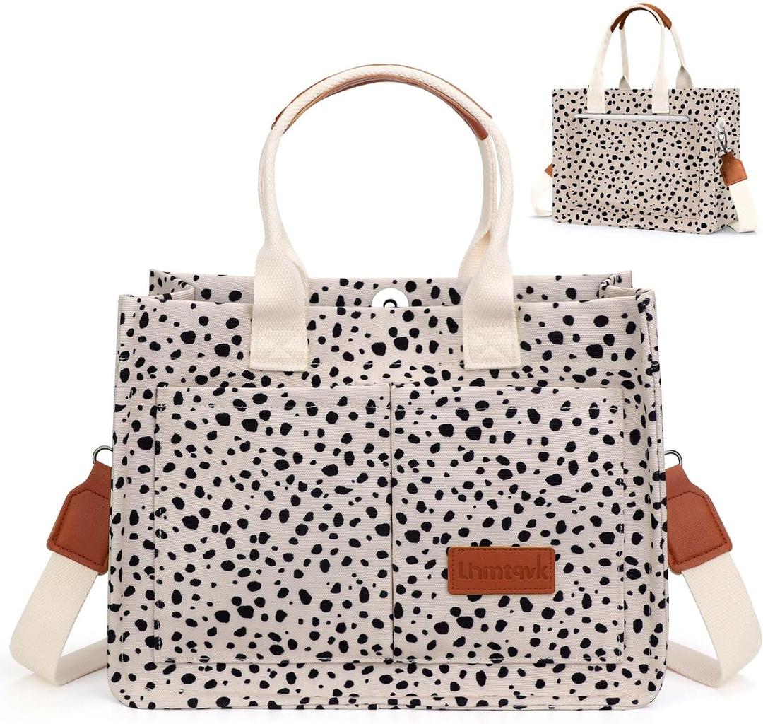 Canvas Tote Bag for Women, Large Work Purses Bible Tote (Leoparf)