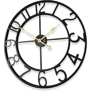 30 Inch Oversized Modern Farmhouse Clock Large Metal Clocks for Walls Home Decor Outdoor Indoor,Cut-Out Decorative Clocks for Living Room Patio Porch,Giant Metal Art