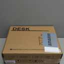 HIGDBFE Small Makeup Vanity Desk 27.5''W with Mirror and Lights, Vanity Desk with 3 Fabric Drawers and Height-Adjustable Stand, Vanity Table for Girls Gifts, Bedroom and Small Spaces, White