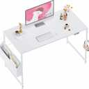 Pamray 47 Inch Computer Desk for Small Spaces with Storage Bag, Home Office Work Desk with Headphone Hook, Small Office Desk Study Writing Table