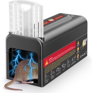 Electric Rat Trap,Mouse Trap Indoor,Powerful Voltage Instantly Kills Rats and Mice, Upgraded Rodent Zapper for a Pest-Free Home (1 Pack Rat Trap)
