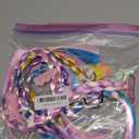 6 Pcs Rainbow Color Braids Hair Extensions - Ponytails & Bows with Rubber Bands - Glitter Braided Wig - Cosplay Hair Accessories for Girls & Women