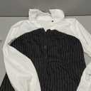 SweatyRocks Women's Long Sleeve Button Down Fitted Color Block Striped Blouses Shirts Elegant Work Tops (Medium, Black and White)