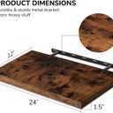 Fun Memories Floating Shelves - 2 Pack 12 Inch Deep Rustic Wooden Wall Shelves - Extra Deeper & Thicker Wall Mounted Storage Shelf for Living Room, Kitchen, Farmhouse - 24" W x 12" D x 1.5" H - Brown