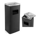 WICHEMI Commercial Outdoor Trash Can, 4 Gallon Removable Inner Bucket Trash Bin with Lid, Stainless Steel Garbage Can for Office, Hotel Lobby, Patio, Matte Black