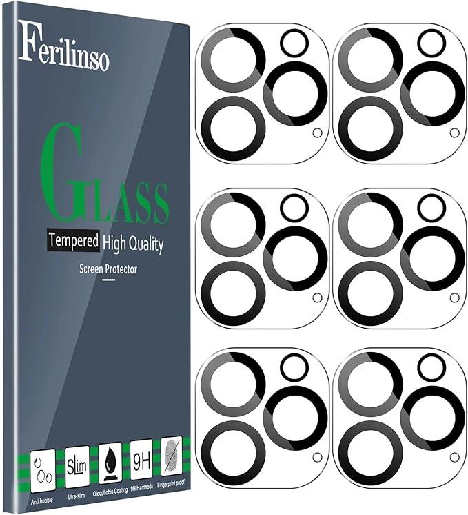Ferilinso 6 Pack Camera Lens Protector for iPhone 16 Pro Max/iPhone 16 Pro [Phone Case Friendly], Accessories Camera Screen Protector Tempered Glass