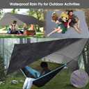 Camping Hammock with Mosquito Net Rain Fly Heavy Duty Tree Strap Nylon Parachute Single Double Hammock Tent Waterproof Rainfly Set for Camping Backpacking Backyard Patio Hiking Travel Outdoor