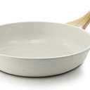 SENSARTE Nonstick Ceramic Frying Pan 12-Inch, Healthy Non Toxic Skillet, Induction Compatible Omelet Pan with Heat Resistant Handle, PFAS-Free, White