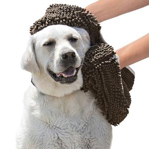 Microfiber Pet Bath Towels for Drying Puppy/for Daily Supplies with Hand Pockets for Pet Daily Tow Dark Grey