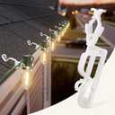 Universal Christmas Lights Clips, 100 Count All-in-One Gutter Clips for C7/E12, C9/E17 Lights, Mini String Lights, Rope Lights, Outdoor Christmas Decor, Upgrade White