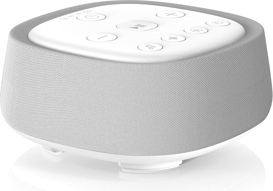 Rechargeable White Noise Machine with 28 Smoothing Sounds, Portable Sound Machine for Baby Kids Adult Sleeping, Auto-Off Timer, 32 levles of Volume Noise Machine Therapy for Home, Office, Travel