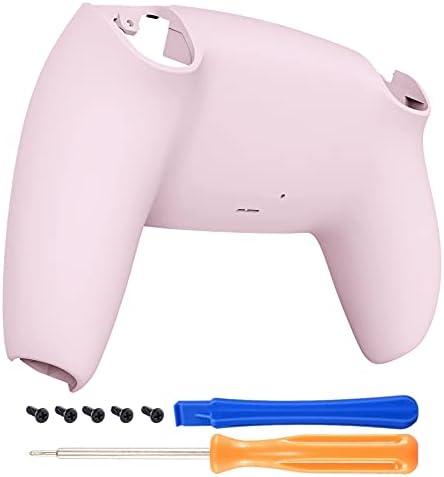 eXtremeRate Cherry Blossoms Pink Grip Custom Back Plate Bottom Shell Compatible with ps5 Controller, Replacement Back Shell Cover Compatible with ps5 Controller