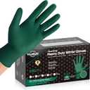 TitanFlex Heavy Duty Industrial Nitrile Gloves with Raised Diamond Texture, 8-mil, Latex Free (Green/Dark Green/Yellow) (Small)