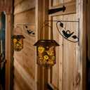 Solar Lantern Lights Outdoor Hanging, Solar Lights Outdoor Waterproof,Garden Decor Gifts for Women Mom,Metal Decoration Lanterns for Garden Patio(Hummingbird)