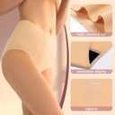 BATTEWA Seamless Incontinence Underwear for Women Ultra Soft Leakproof Panties, 50ml Light Absorbent Washable Briefs Bladder Control 5Pack(Beige, X-Large) (Beige, XL)