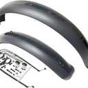 Fat Bike Fender Front and Rear Fender Set for Fat Tire Bike Wings Full Coverage Set for E-bike Mountain Bike (GREY, 26 INCH)