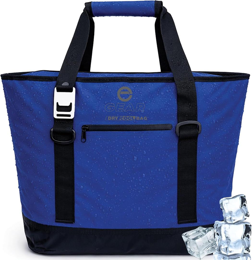 Soft Sided Cooler Tote Bag – Waterproof Leakproof Insulated Dry Bag Cooler with Zipper Top, Collapsible Beach, Pool, Boat, Grocery Cooler (20 or 36 Cans)