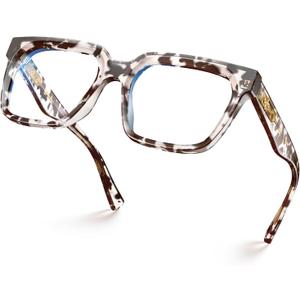VISOONE Rectangle TR90 Blue Light Blocking Glasses Computer Eyewear with Preppy Look for Women and Men Cougar Cheetah Tortoise, 1