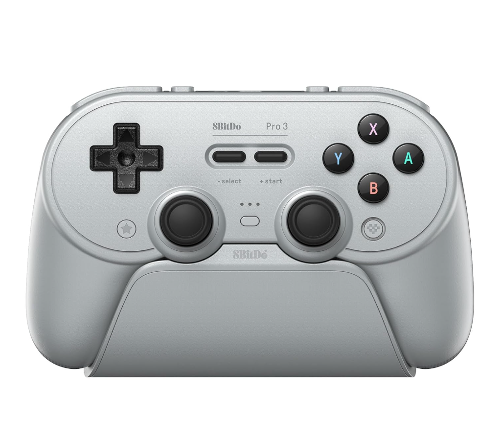 8Bitdo Pro 3 Bluetooth Controller with Swappable ABXY Buttons, TMR Joysticks, Hall Effect Triggers, Pro Back Buttons, Charging Dock, for Switch/Switch 2, Windows, Apple, SteamOS, Android  Gray