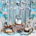 59 Pcs Race Car Birthday Party Supplies, Watercolor Race Car Themed Party Decoration Vintage Race Car Backdrop Balloons Cake Cupcake Topper for Racing Car Themed Party Decor