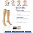 Truform 20-30 mmHg Compression Stockings for Men and Women, Knee High Length, Closed Toe, Beige, Medium