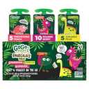 GoGo squeeZ No Sugar Added Fruit & veggieZ Applesauce and Puree Variety Pack, Jurassic Pear, Roarrrr Berry & Prehistoric Peach, 3.2 oz Pouches (Pack of 20), Fruit Snacks for Kids, Gluten Free, Nut Free, Recloseable Cap, BPA Free BBD: 02/01/27