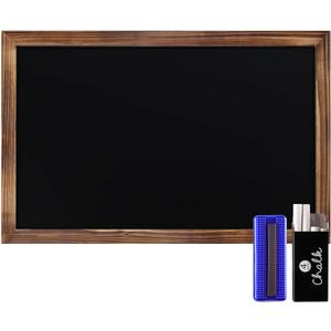 UBIQ11" X 17" Torched Brown Solid Wood Frame Wall Chalkboard, Magnetic Surface, Home Dcor, Restaurant & Caf Menus, Blackboard, Includes Chalk, Eraser & Hanging Hardware
