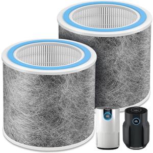 2 Pack HP102 Replacement Filter, Compatible with Shark HP102/HP102PET/HC450/HC451/HC452/HC455 /HP132/HP152 Air Purifier, True Filter for 99.97% of Particles Part Number #HE1FKPET, HE1FKBAS