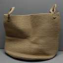 Woven Blanket Basket, 115L Large Rope Storage Bin with Handles, Organizer for Blankets Toys Book and Clothes, Laundry Basket for Living Room Bedroom Nursery, Oatmeal