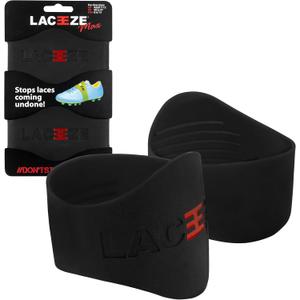 Laceeze Band Max Size USA 8+ keeps laces tied during sport soccer, rugby, field hockey (Black)
