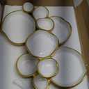 Cluster of 9 Round Serving Bowls, on an Elegant 22-Inch Gold Tray Perfect for Snacks Dips and Appetizers at Parties Weddings and Gatherings, A Decorative Multi-Bowl Platter for Entertaining