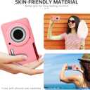 Soft Silicone Camera Case Compatible with Kodak PIXPRO FZ55 Digital Camera, Top Grain Leathr Silicone Cover (Chalk Pink)