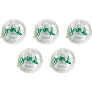 Dealmed Non-Rebreather Oxygen Mask, Adult Size  Clear Medical Oxygen Face Mask with Adjustable Nose Clip, for Hospitals, EMTs, First Aid Kits, and Clinical Use (5 Pack)