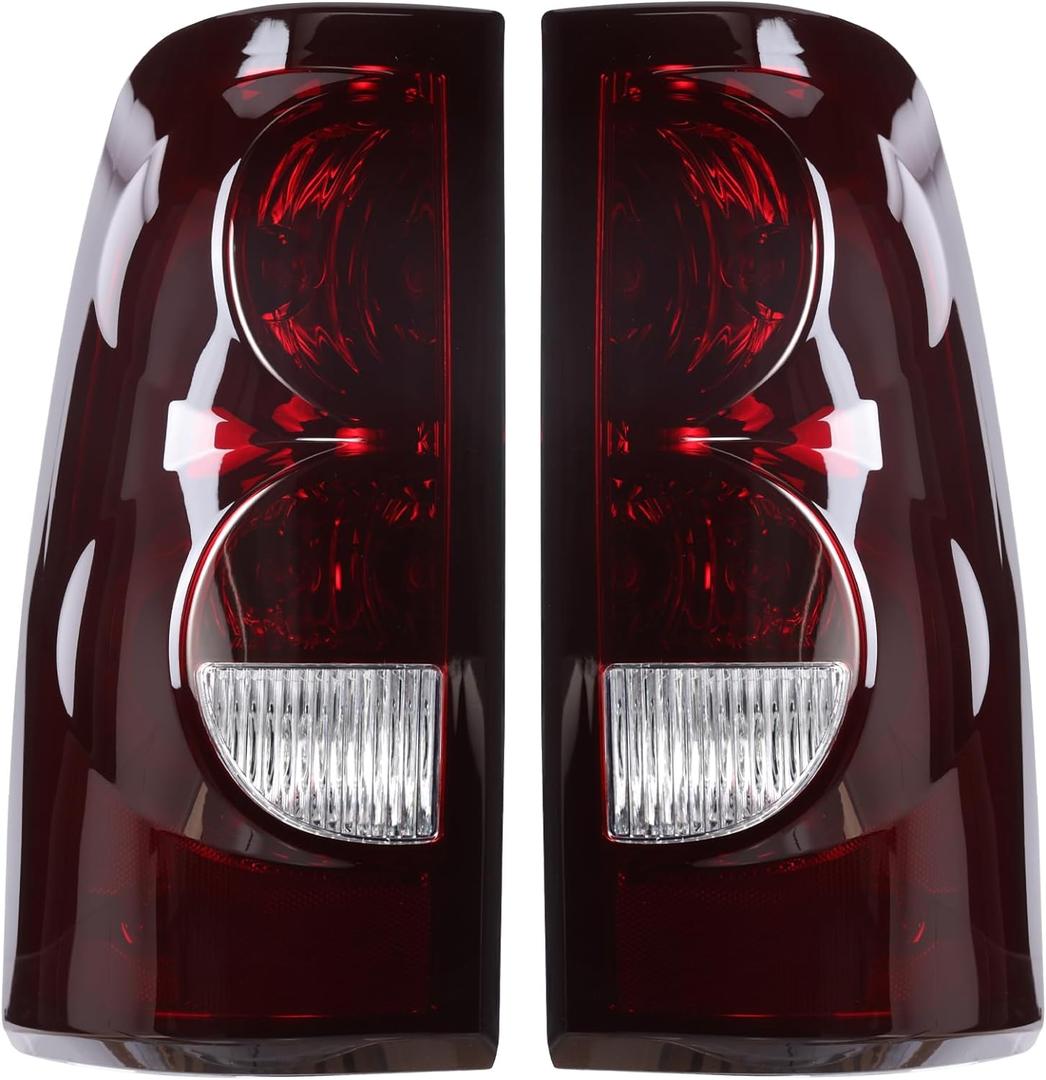 Boine Tail Light Compatible With 2003-2006 Chevy Silverado 1500 2500 3500 GMC Sierra 1500 2500 Driver and Passenger Side Rear Light Brake Lamps (OE Red Smoke Lens)