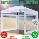 Acepic Clear Canopy Sidewalls for 10x10 Pop Up Tent, Transparent Window Curtain Cloth, 8 Mil PVC Enclosure Fabric with Zipper, Grey (3Pack Sidewalls Only, Not Included Frame&Top)