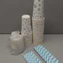 Shellwei 150 Pieces/50 Sets Winter Snowflakes Cups with Lids and Paper Straws 16 oz Blue Disposable Paper Cup Christmas Frozen Theme Favors for Wonderland Xmas Theme Baby Shower Party Supplies