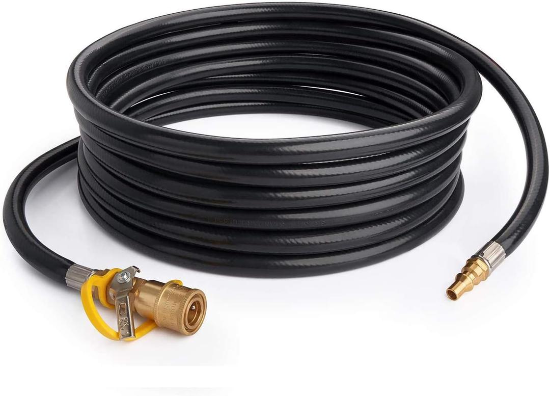 GASPRO 20ft RV Propane Quick Connect Hose - Low Pressure Extension Hose with 1/4" Disconnect Fittings - Ideal for Gas Grills, Griddles, Stoves, Fire Pits