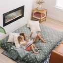 CordaRoy's Chenille Bean Bag Chair, Convertible Chair Folds from Bean Bag to Lounger, As Seen on Shark Tank, Navy - Queen Size