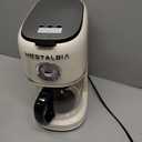 Nostalgia Classic Retro 10 Cup Coffee Maker - One-Touch Drip Brew, Reusable Filter - Anti-Drip, Auto Shutoff, & Time Display - Dishwasher Safe 50 oz Carafe - Cream