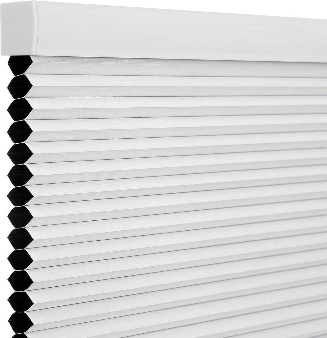 Changshade Blackout Blinds, Cordless Cellular Shades, Honeycomb Blackout Shades, Room Darkening Blinds, Pull Down Window Shades, Easy to Install Honeycomb Window Blinds for Home&Office, White (34"W x 72"H)
