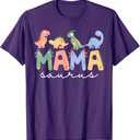 Funny Cute Mamasaurus T Rex Dinosaur Mama Saurus Family T-Shirt Size XXL Purple