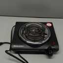 Elite Gourmet ESB100B Countertop Single Coiled Burner Electric Hot Plate, Temperature Control, Indicator Light, Easy to Clean, Black