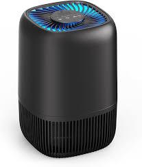 Air Purifiers for Office with H13 True HEPA Filter Up to 1076 Ft² for Pet Family, Pollen, Smoke, Compact Air Cleaner with 3 Speeds, Timer, Aroma Quiet, 360°Intake, for Home Bedroom, Black