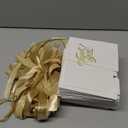 100 Pack Small Thank You Gift Bags, 4.5x1.8x3.9in Party Favor Bags Boxes with Bow Ribbon, Small Paper Gift Bags with Gold Foil Printed, Mini Candy Treat Bags for Birthday Wedding Party Holiday (White)