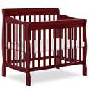 Dream On Me Aden 4-in-1 Convertible Mini Baby Crib, GREENGUARD Gold & BSA Certified, Sustainable Pinewood, Non-Toxic Finish, 3 Mattress Heights, Converts to Mini Day & Twin-Size Bed - Cherry