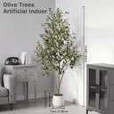 Giegxin 2 Pcs Olive Trees Artificial Indoor 5 ft Tall Faux Silk Tree with White Planter and Lifelike Large Olive Plants for Office Shop Home Decor Housewarming Gift